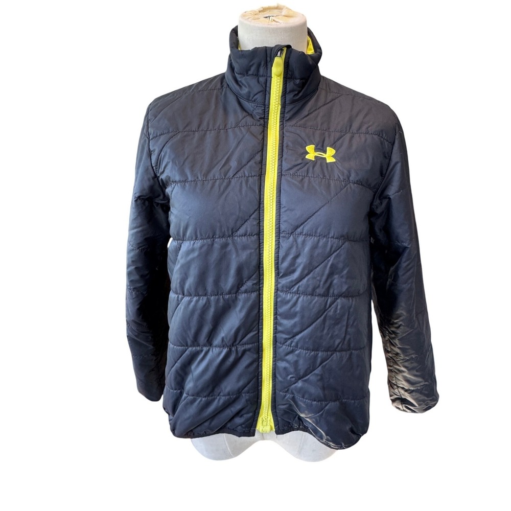 Under Armour ColdGear Infrared Primaloft Jacket Youth Medium Black Neon Yellow‎